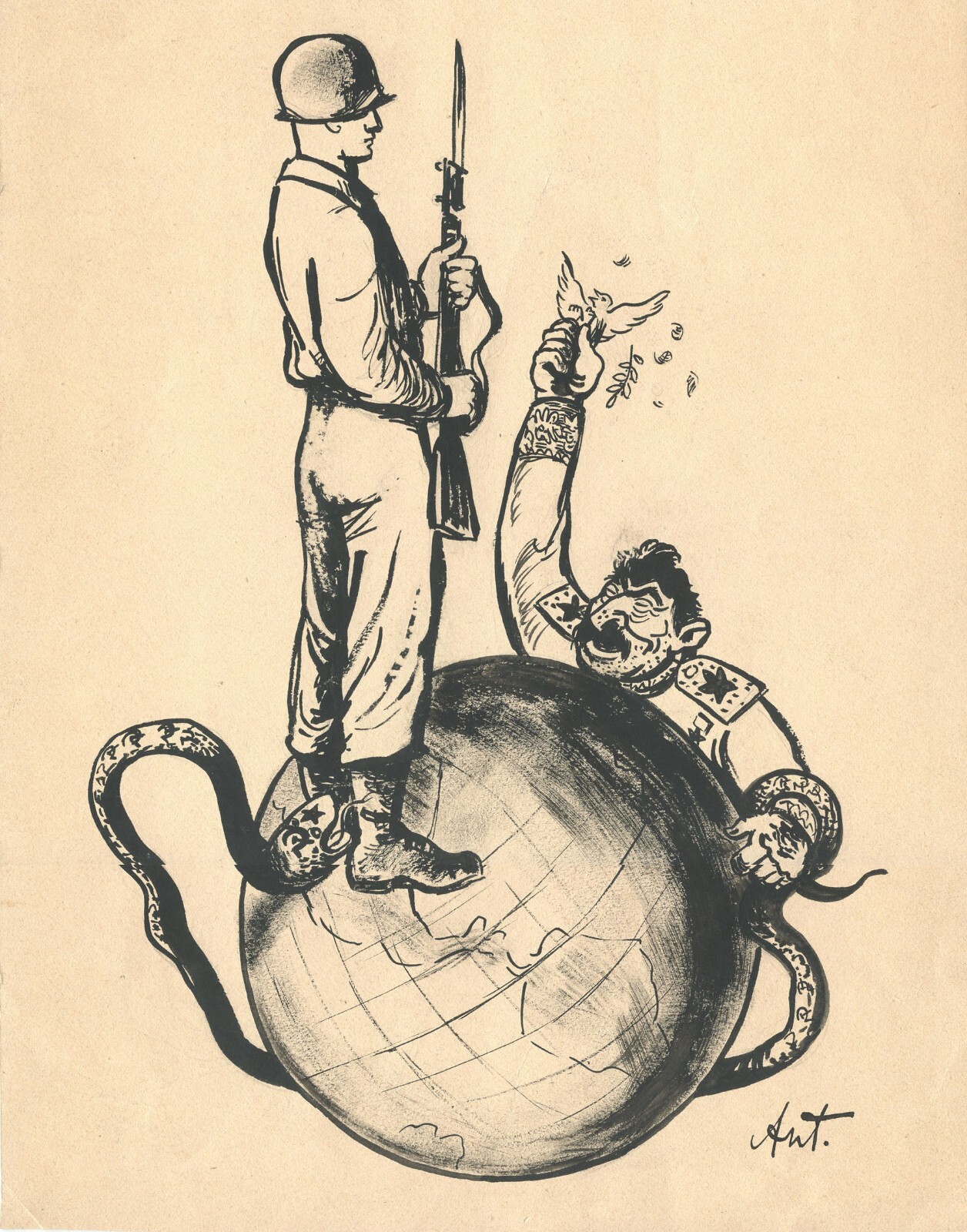 1952年，美国的反苏漫画。