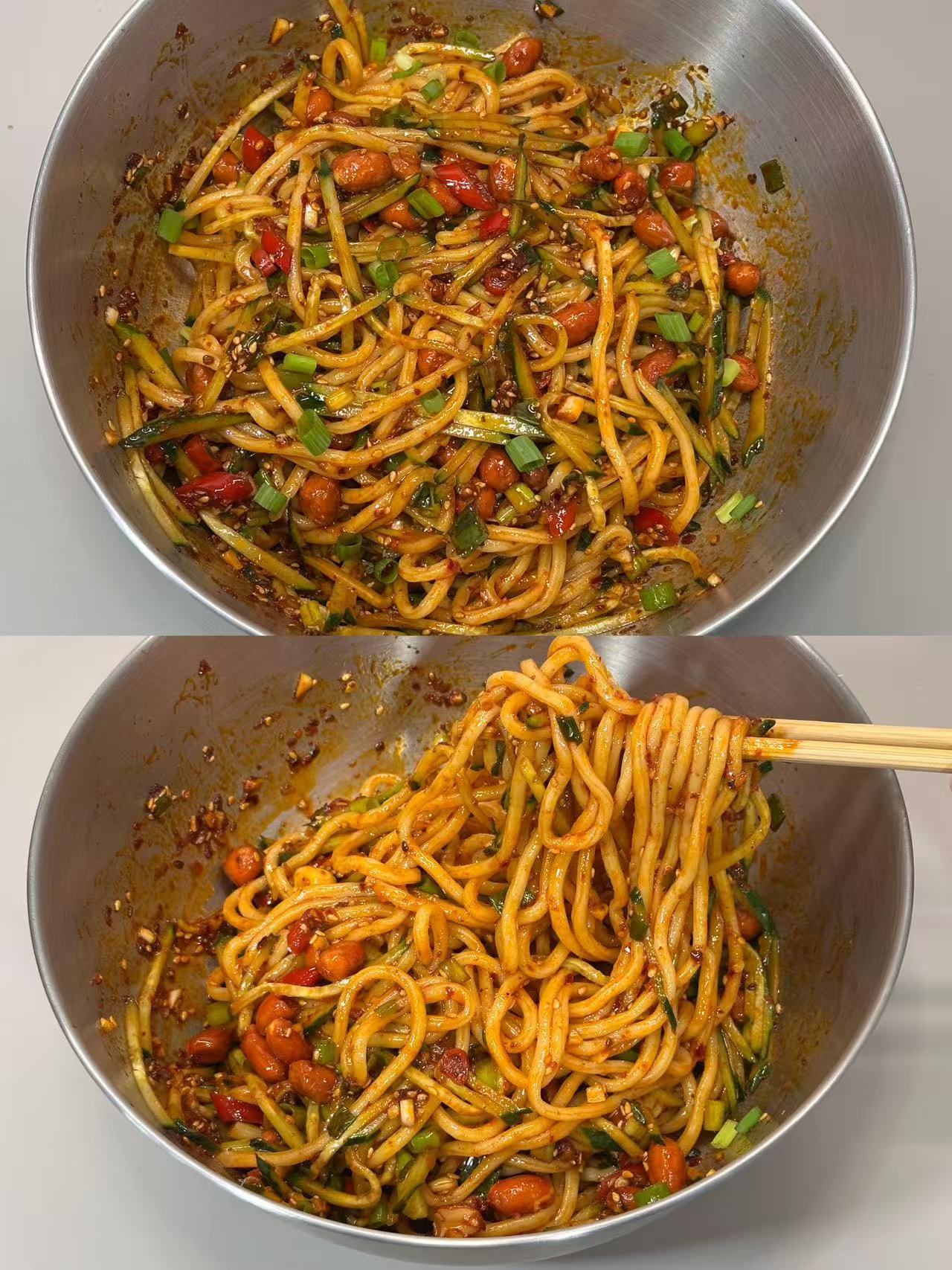 一碗清爽酸辣的凉拌面，简直是夏天没胃口的救星～酸酸辣辣，做法超级简单，几分钟就能
