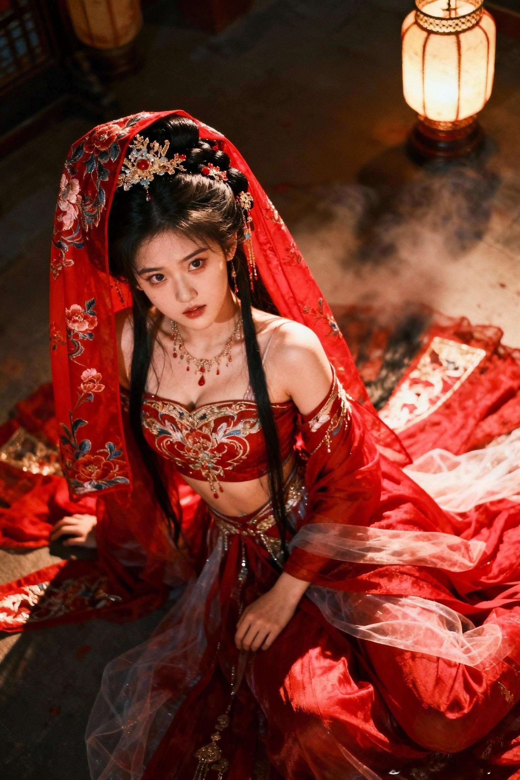 今天是身穿红色的小仙女，红色代表热情！红衣古装，热情似火！行摄漫记聂小仙