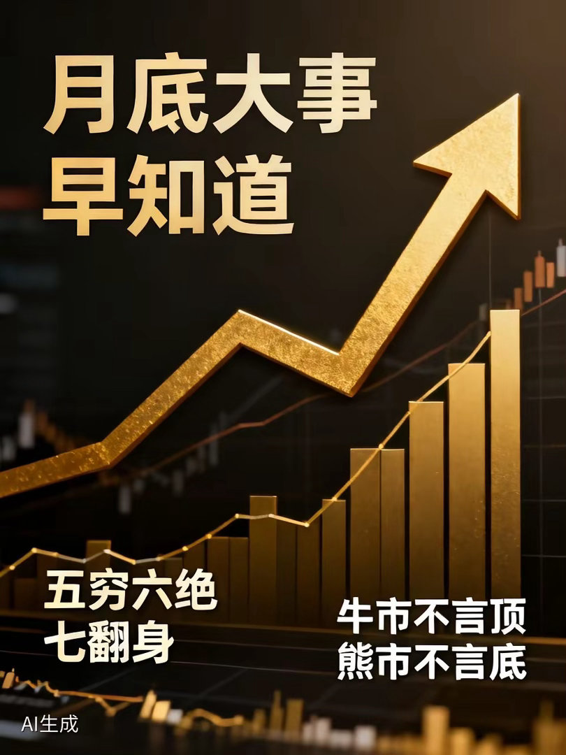 明天就要开盘了，月底这几件大事你必须了解清楚。俗话说五穷六绝七翻身，牛市不言顶，