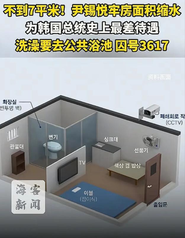 尹锡悦：我受不了！牢房面积在史上总统中最小就算，没有空调，风扇，床也忍了，不能