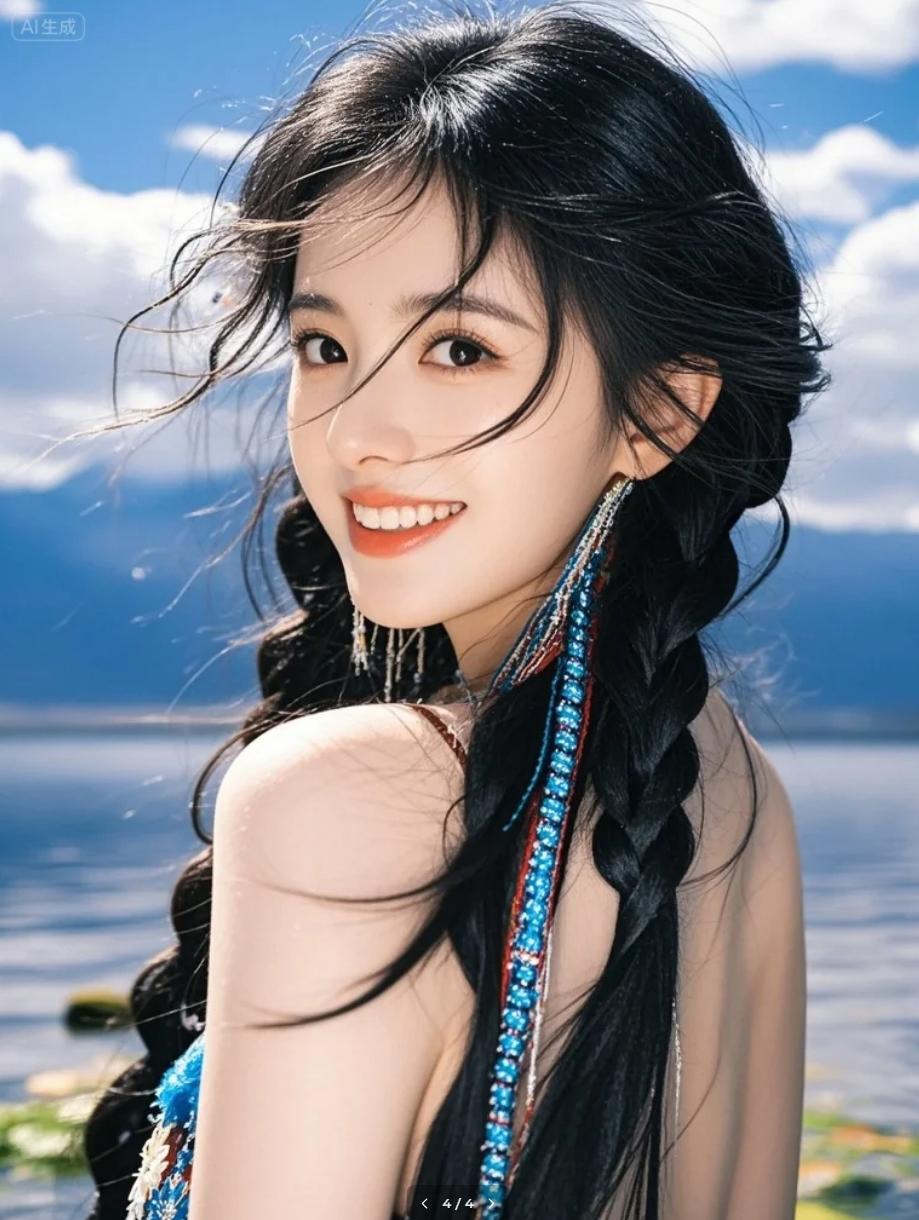 姑娘在湖岸竹楼阳台挥手：“从这儿拍，能看到整片水！”