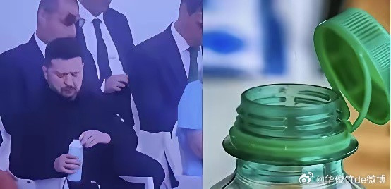 只有中国人喝水把瓶盖自然而然拧回去?最近泽连斯基把矿泉水瓶盖完全拧下，违反欧盟限