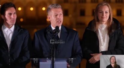 匈牙利新当选总理彼得·马扎尔今天发表胜选演讲时说：“我们将重振维谢格拉德集团（V