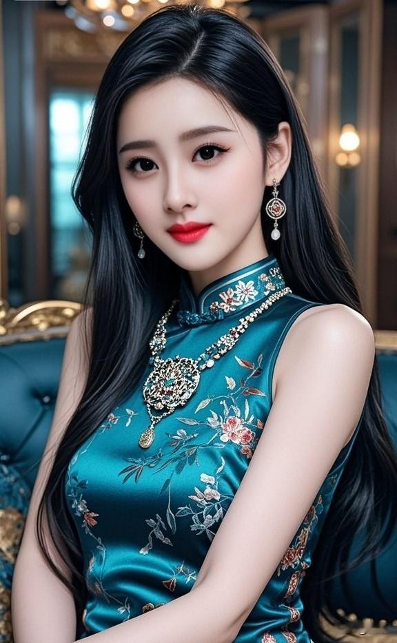 这位美女穿着华丽的旗袍，妆容精致，太美了！女人如何穿出含蓄的性感?女装穿搭分享