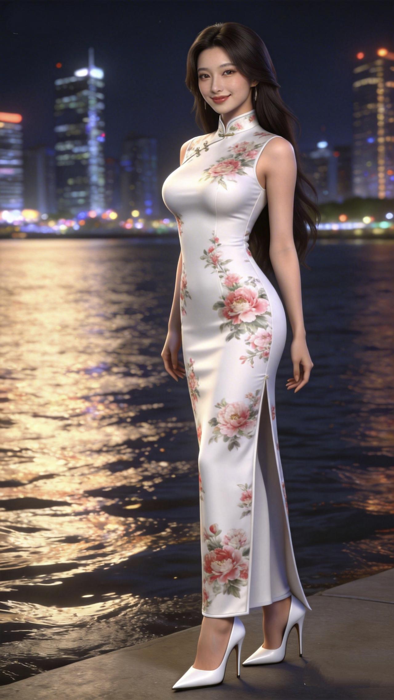 《穿旗袍的女子，自带故事》不必开口，风已读懂你的心事盘扣锁住流年斜襟裹