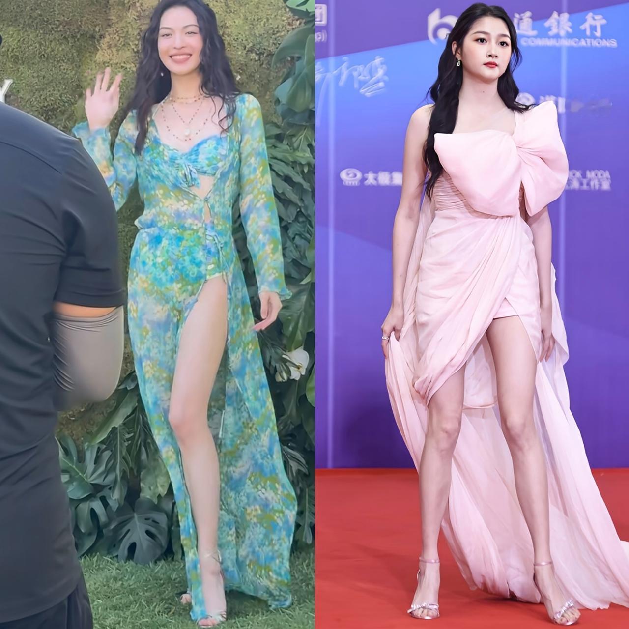 都是数一数二的长腿美女，但是比关晓彤美了一个段位！