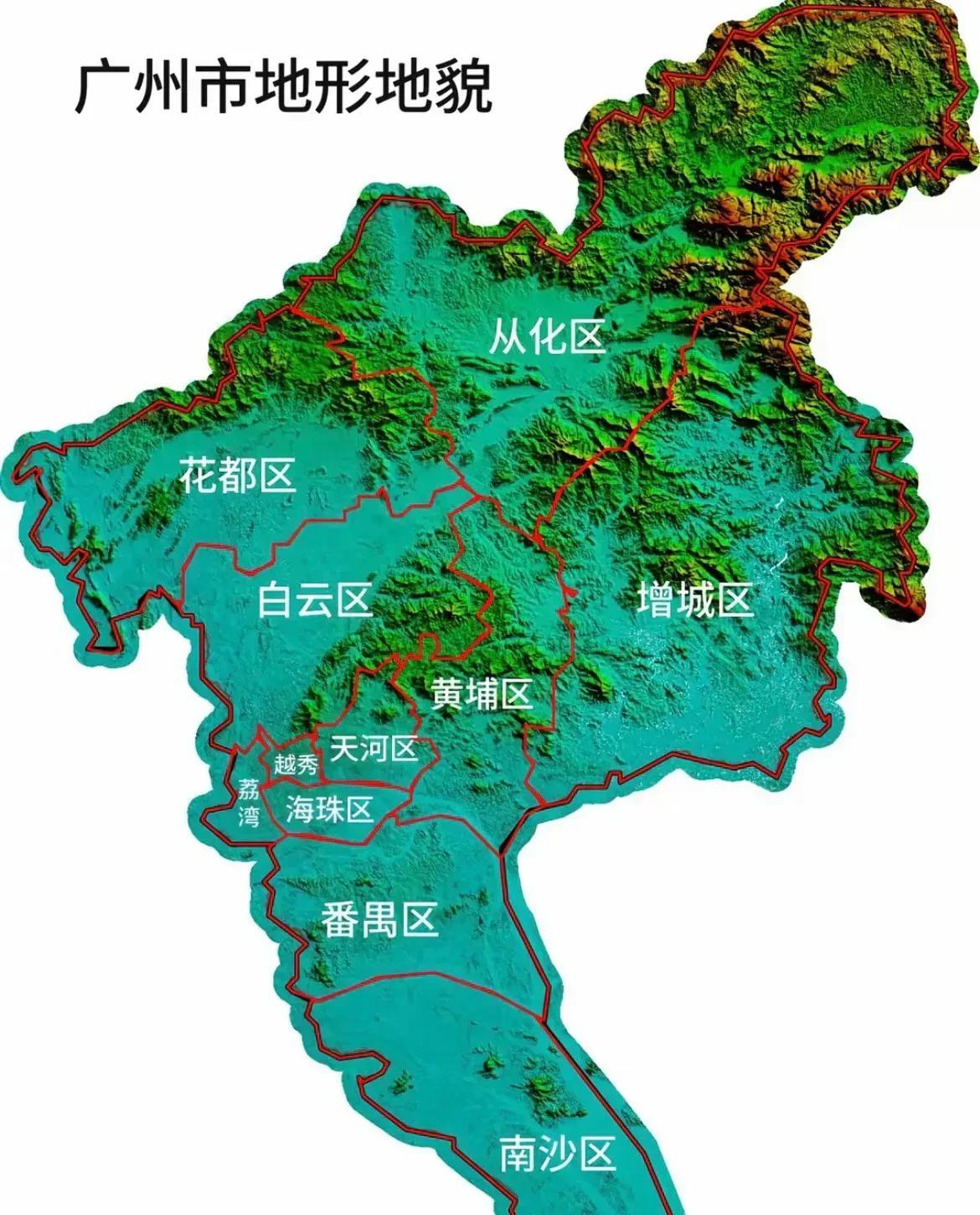 看广州地图，有几点感想：1.广州的地理位置全中国很难找出第二个城市来，门前一条