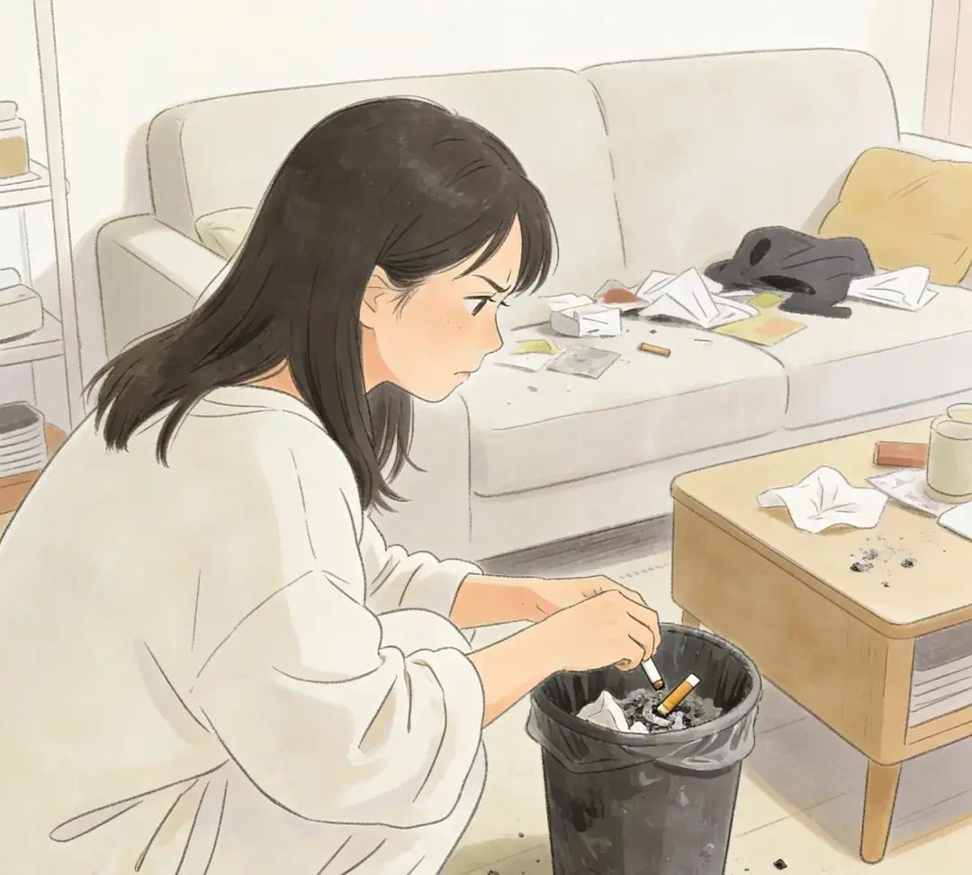 一女生把粉色被罩只套自己半边床，另一半裸着海绵，饭只做一人份，卫生纸买回家不拆封