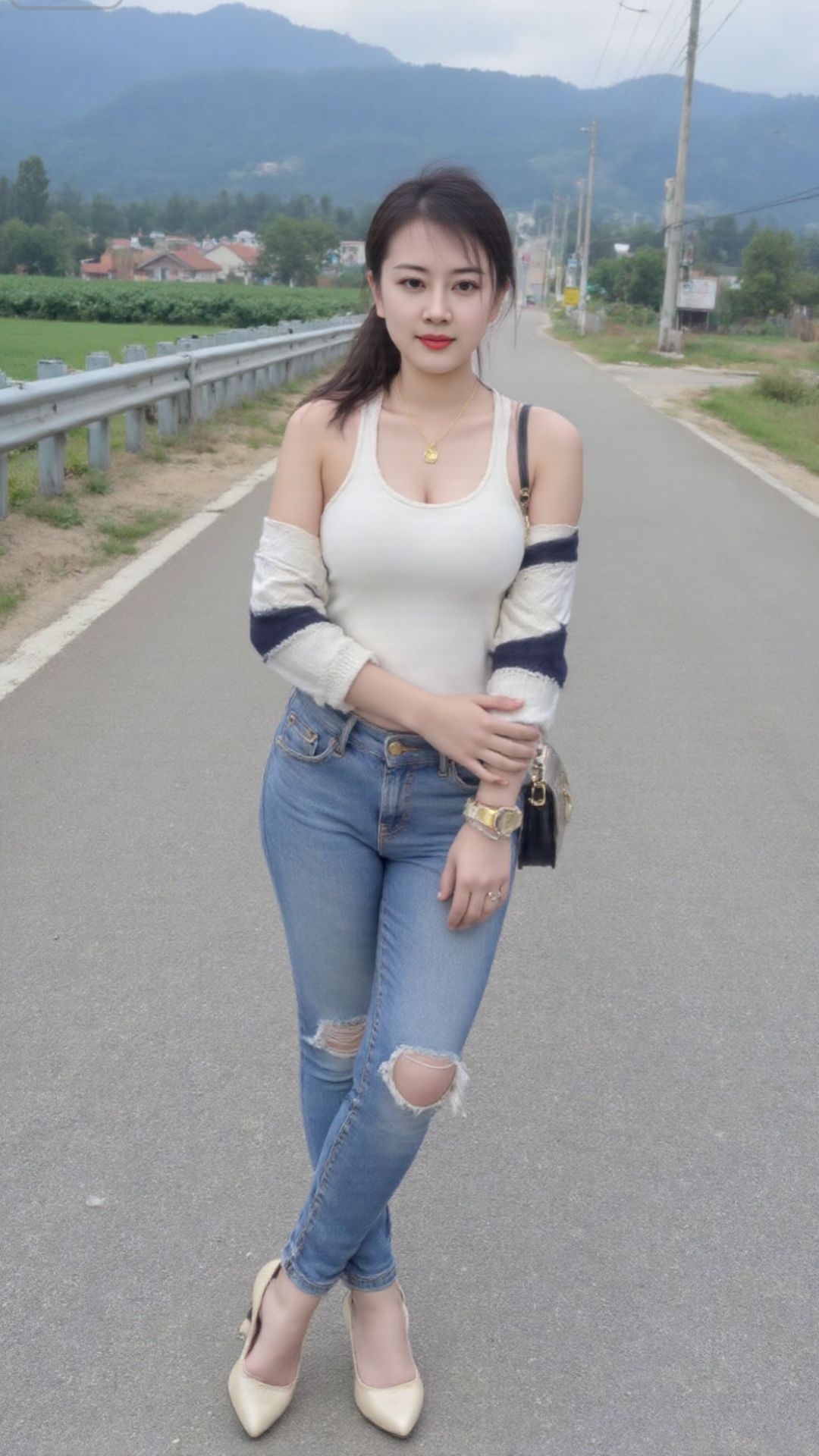 紧身牛仔裤好身材好气质<!--{...