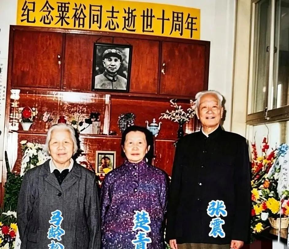 1994年，粟裕大将逝世十周年之际，张震携夫人马龄松专程来到粟裕家中，与粟裕夫人