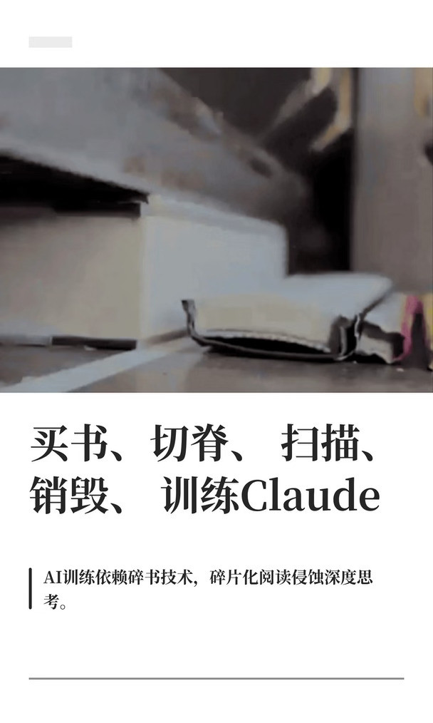 买书、切脊、扫描、销毁、训练Claude