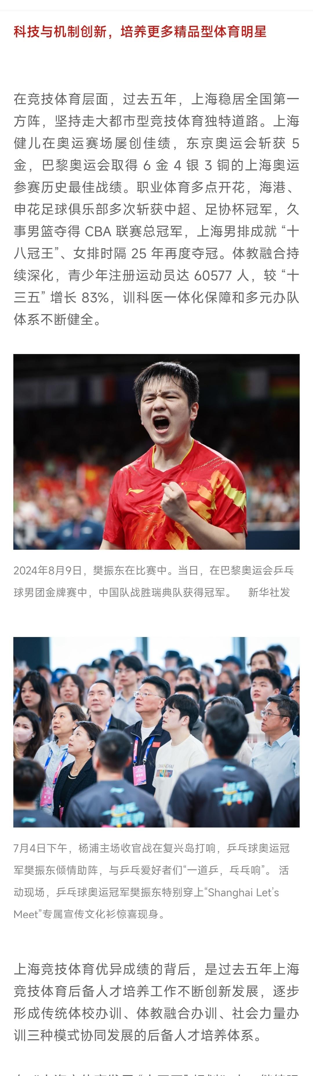 品鉴了一下上观这些天发的樊振东：杜塞新赛季发布会报道：1篇上海十五五体育规划：3篇（其实点进正文看排
