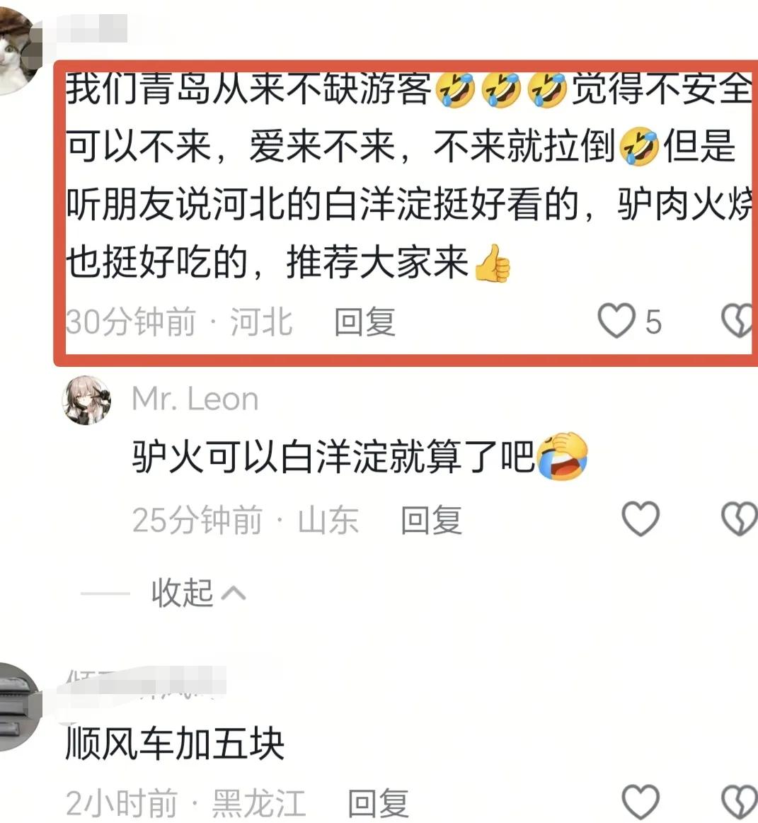 青岛文旅的评论区打开了，关了又开，开了更热闹了。我进去逛了一个多小时，评论五