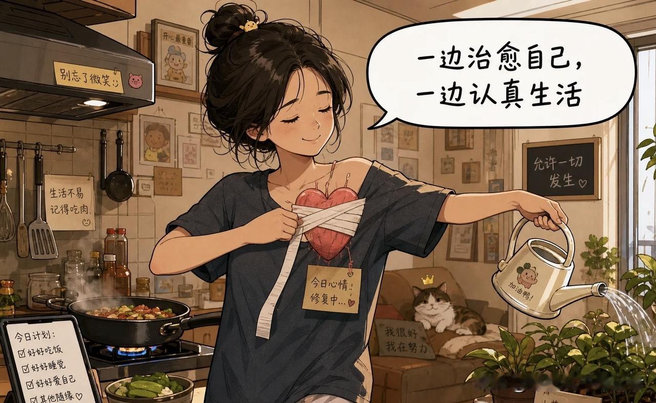 趣味漫画：我们都在一边治愈自己，一边认真生活。漫画治愈时刻漫画治愈心灵漫画治
