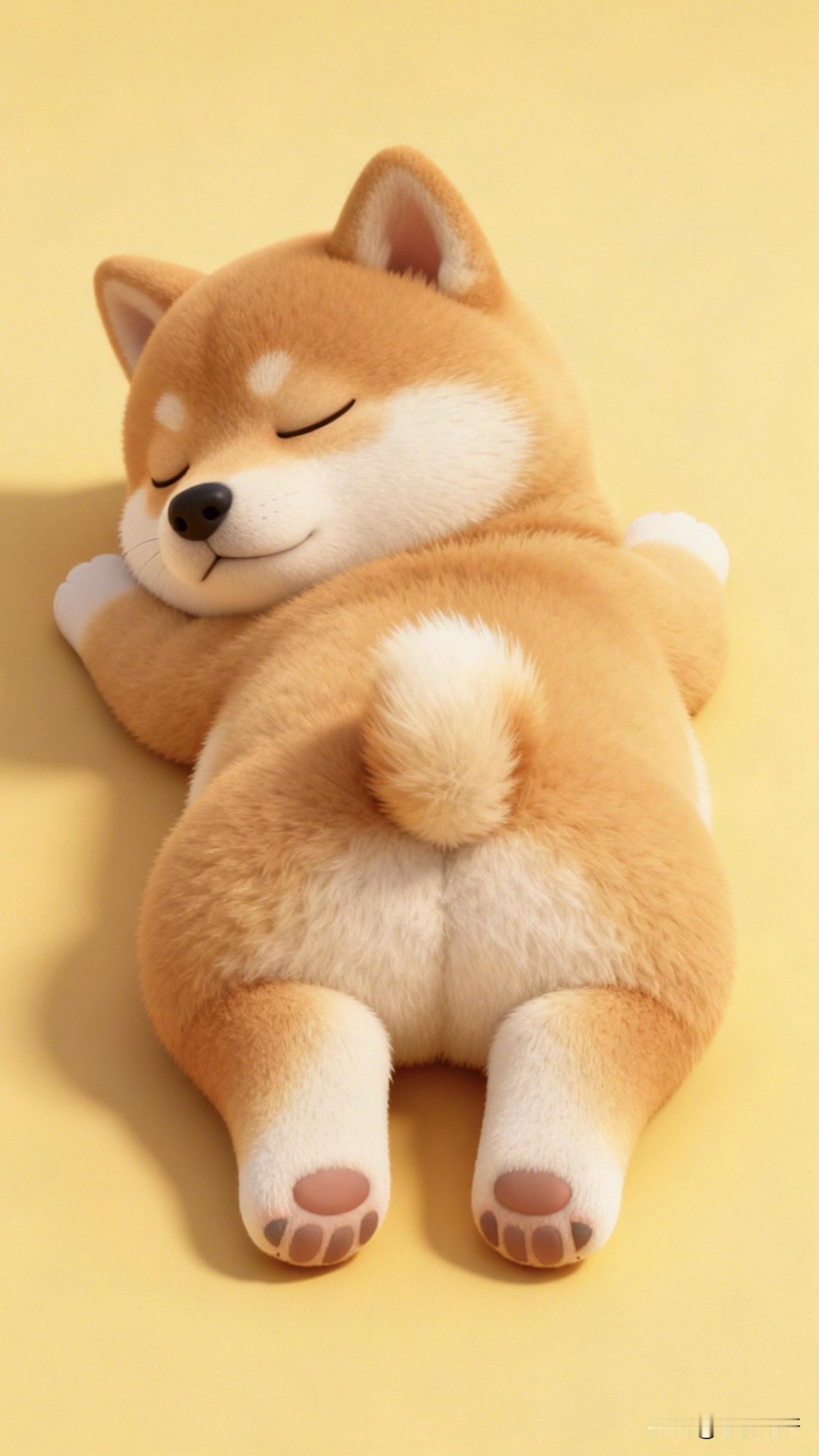 ：屁颠屁颠的，发现一个小可爱[笑着哭]。看着此时此刻的她‘’梦回犬卧草，安然入梦乡