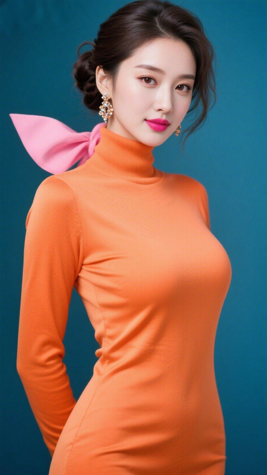 岁月温柔，优雅自在置身清新景致中，暖色系穿搭简约大方，温柔又雅致。发丝间的