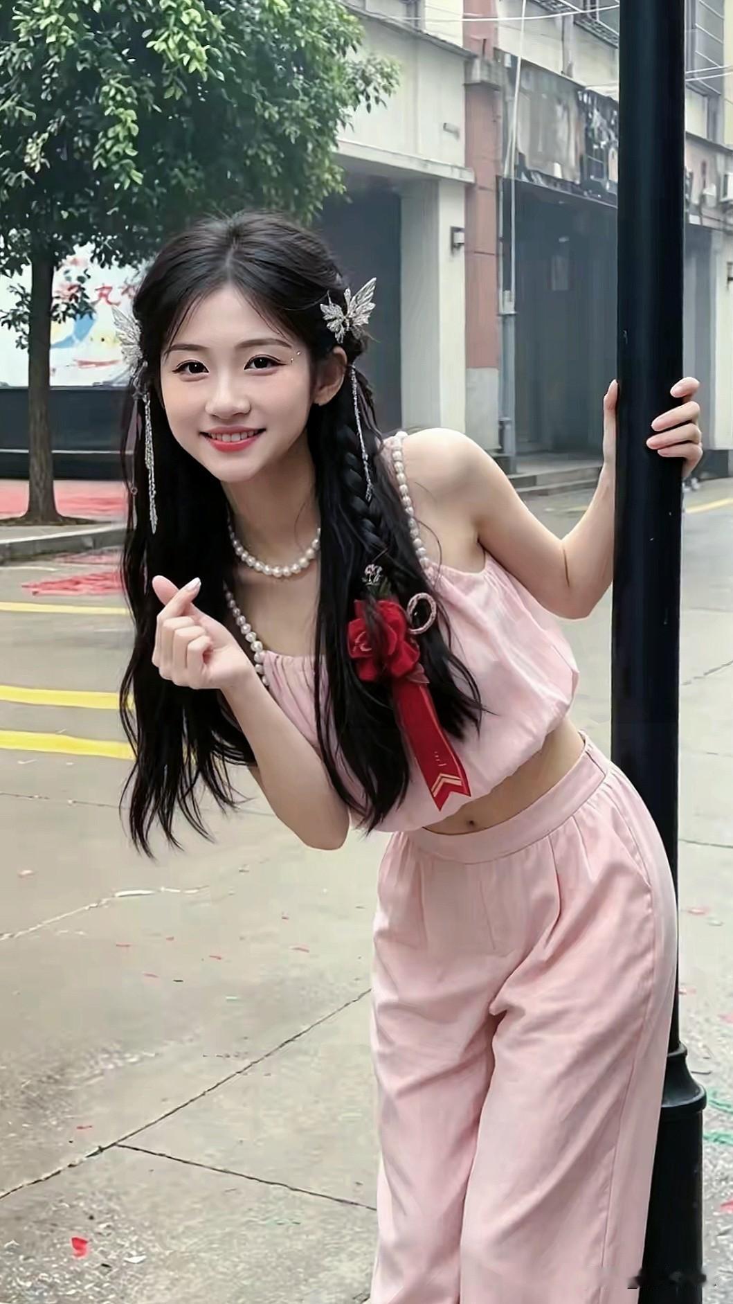 甜美少女风穿搭，粉色系搭配，元气满满！💖💕今日分享随手拍照片粉系少女穿搭