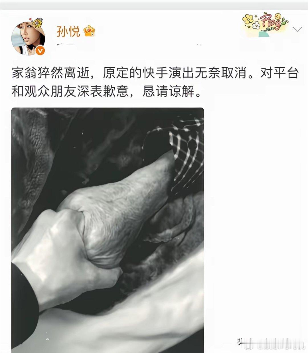 孙悦再次证明多读书真的有用不信你看她说的话她竟然用这么一个词家翁猝然离逝，原定的