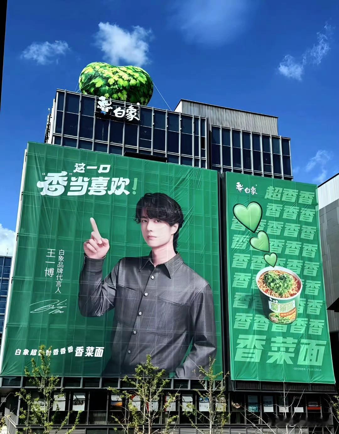 白象自从找了王一博当代言人后，天天拿出来炫耀，这高奢面大海报在魔都买