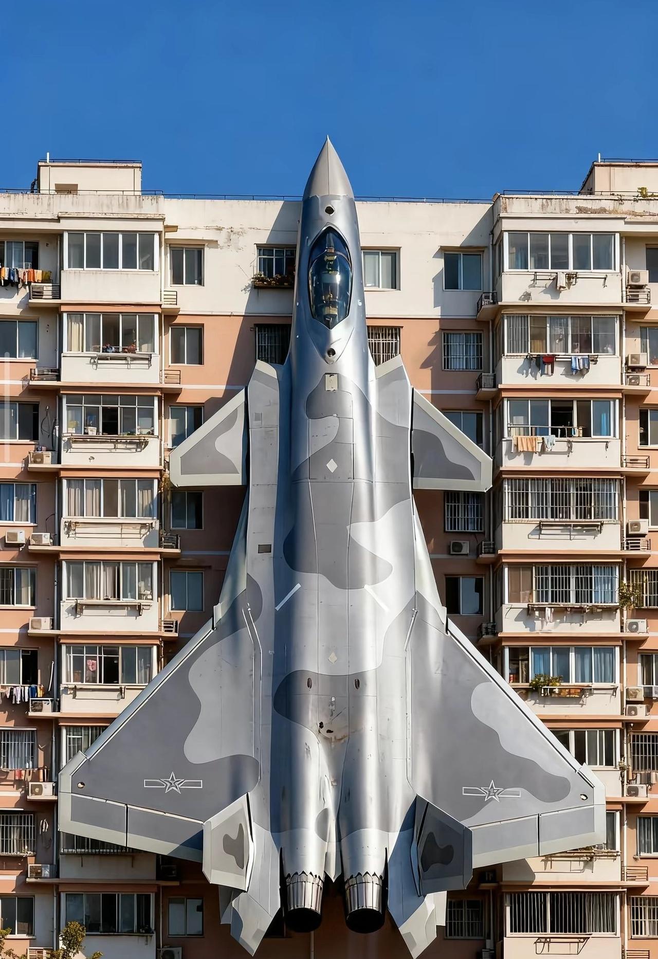 给大家直观感受一下，咱们五代机的尺寸有多大我国战机越来越好开了​