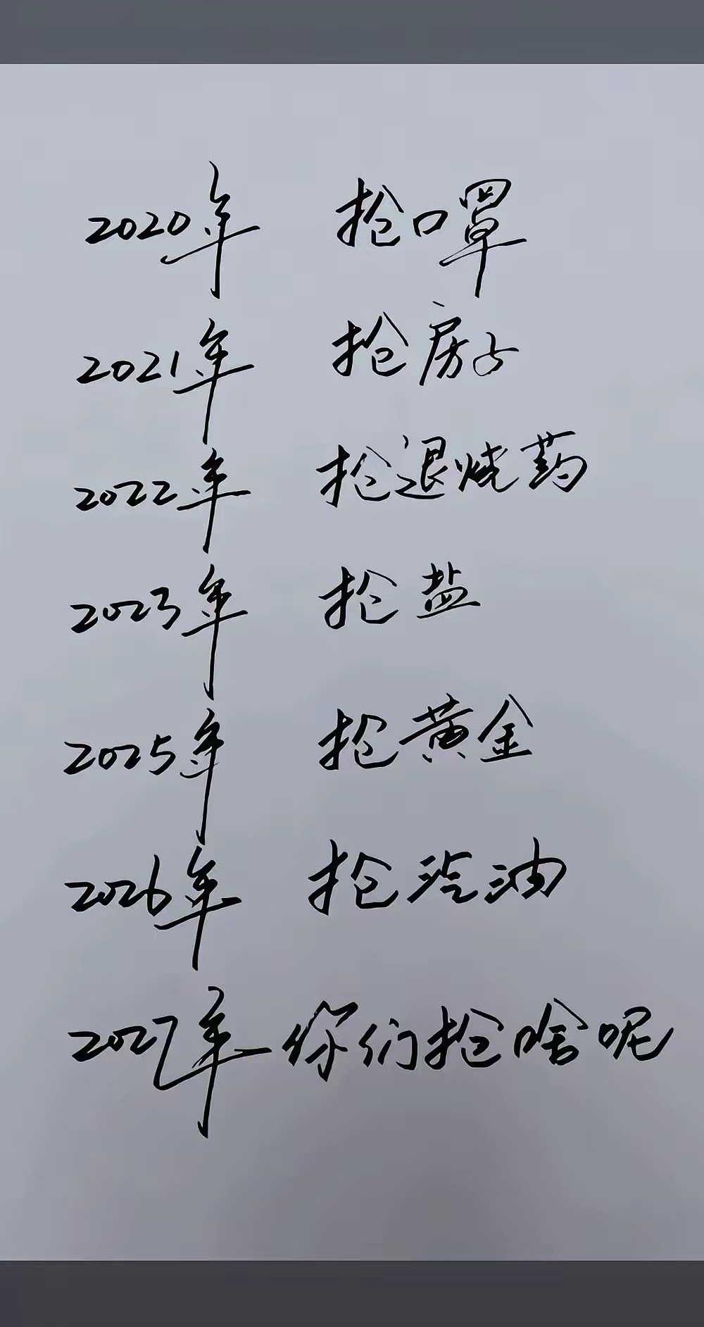 记忆犹新，历历在目，大家列个清单吧，后几年会抢啥，提前知道早做准备。