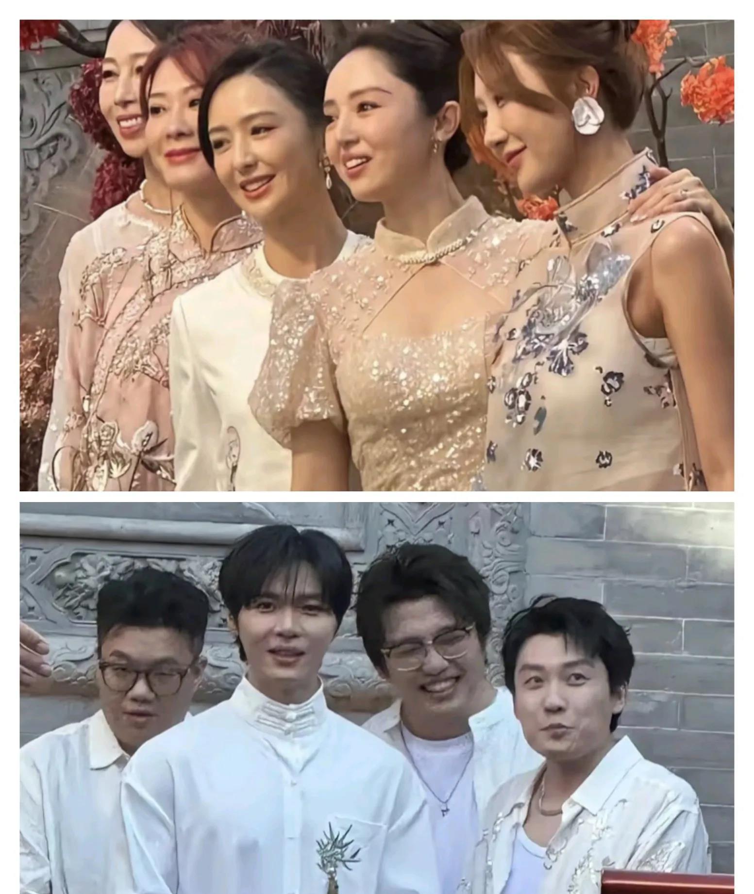 哈哈哈哈哈，我要笑翻了！董璇张维伊结婚摆酒的照片，伴郎、伴娘团画