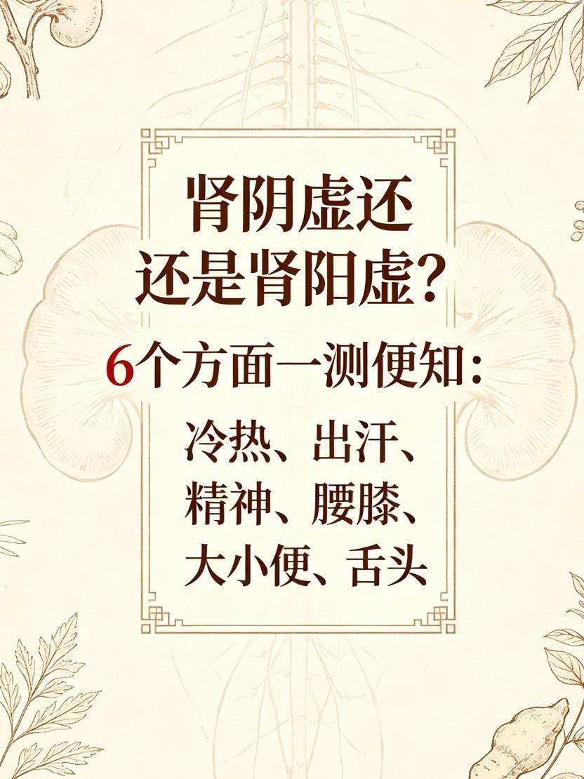 肾阴虚还是肾阳虚？6个方面一测便知：冷热、出汗、精神、腰膝、大小便、舌头肾虚