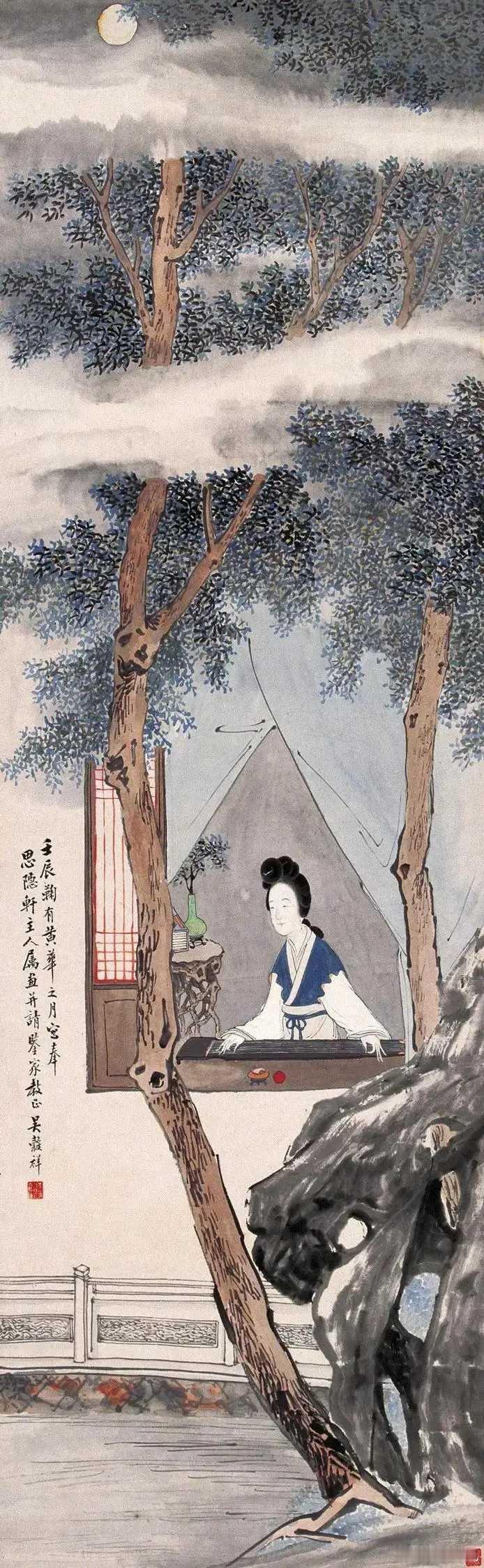 清吴穀祥人物作品。吴穀祥，这位晚清画坛的隐逸高人，笔底自有一番乾坤。他初名祥