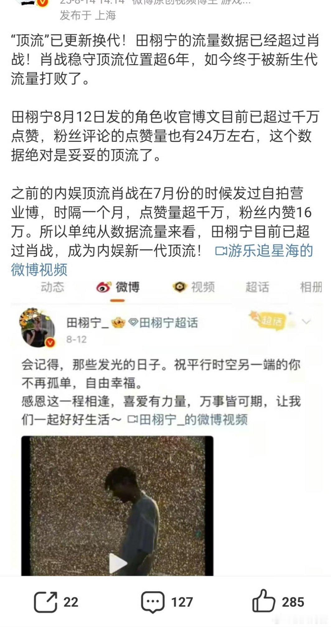 内娱新顶流田栩宁​​​
