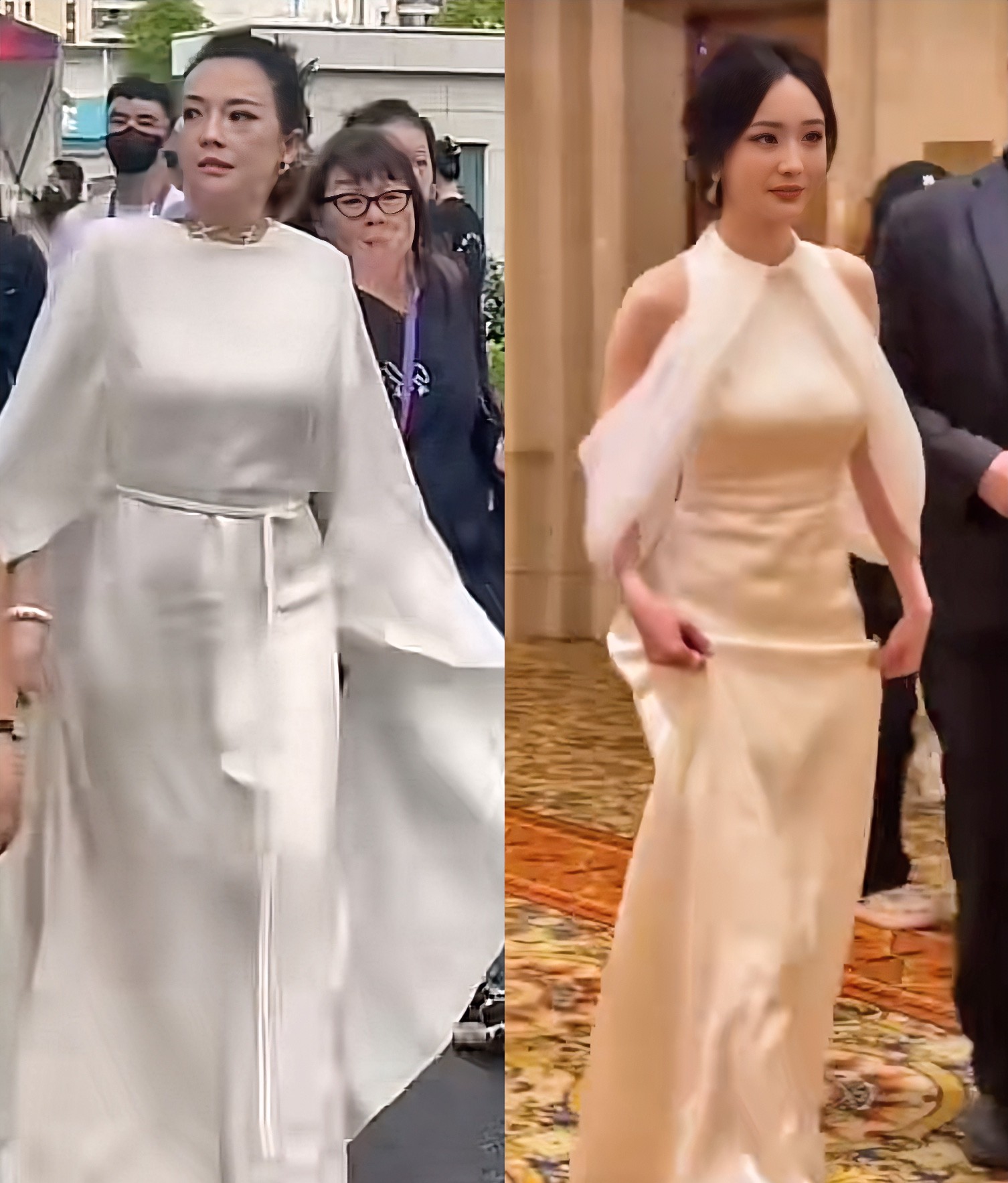 章子怡，不是我偏心杨幂，但她真的赢得太明显了。同样是白裙，杨幂又仙又