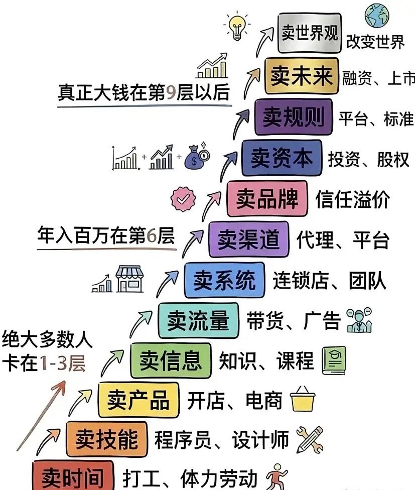 普通人挣收入的12个梯子