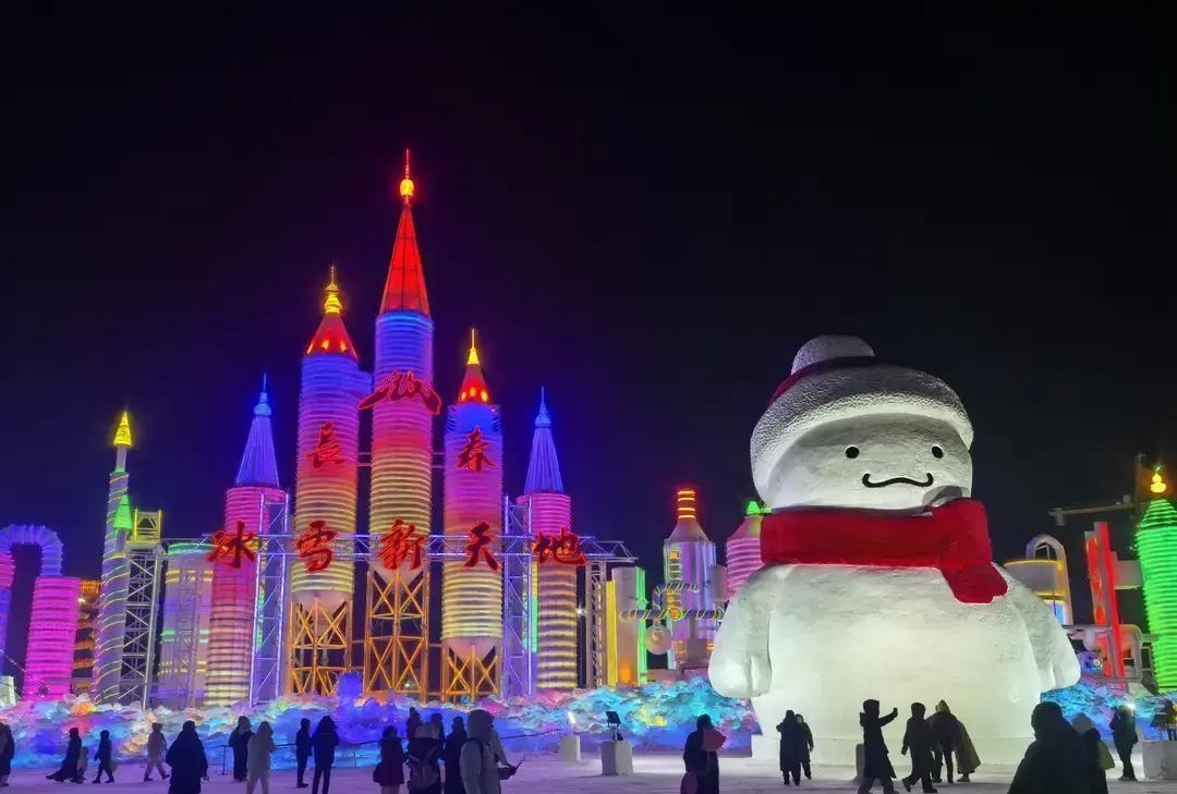 哈尔滨冰雪大世界把冰雕堆到五十层楼高，门票三百多，我排了四小时队才摸到大滑梯扶手