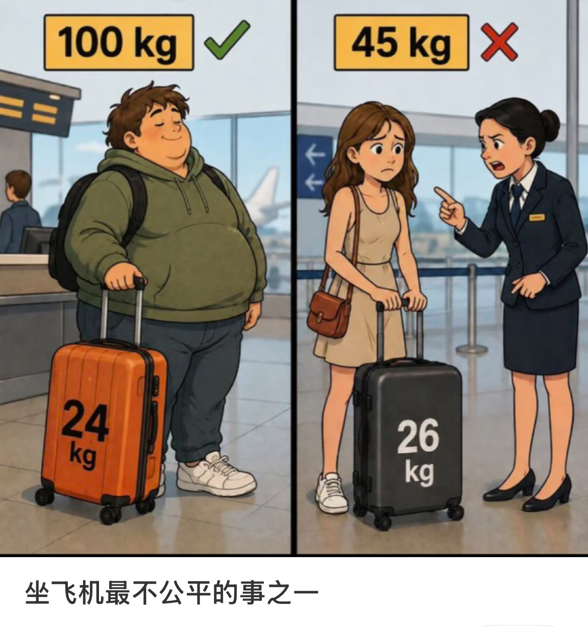 坐飞机最不公平的事之一​​​