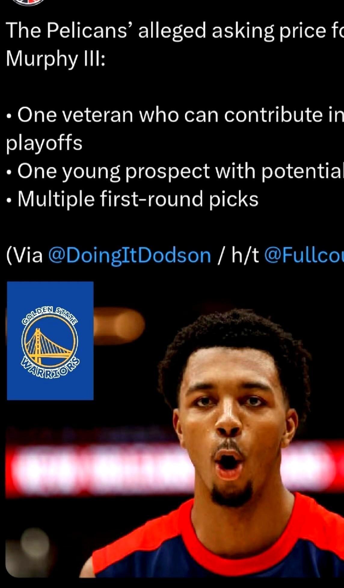 他们不是在补强，是在梭哈。勇士把报价加到库明加+两个首轮签。目标很明确：用最