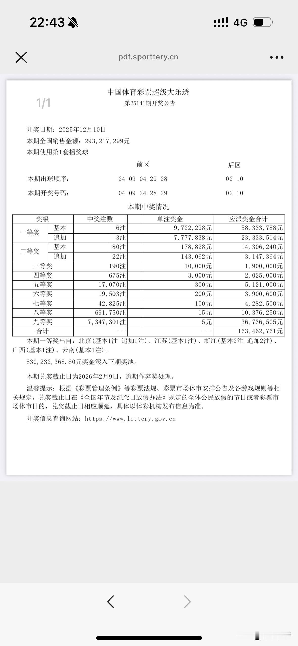 一人或独揽3498万巨奖！大乐透全国6注972万头奖，其中3注追加多得777万，