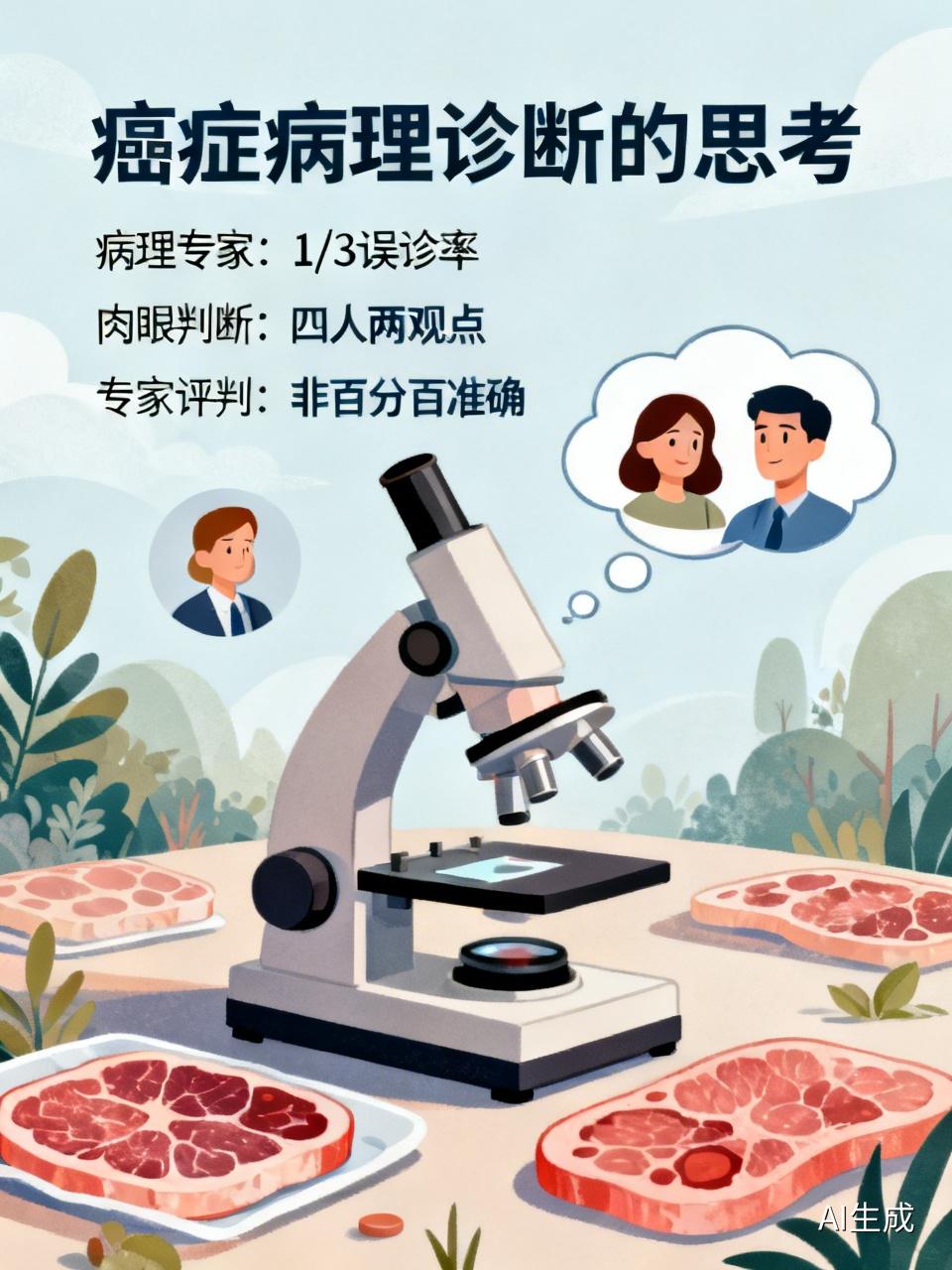有多少癌症病人是被误判的呢？做病理也会有1/3是误诊的。那是病理专家纪小龙教授