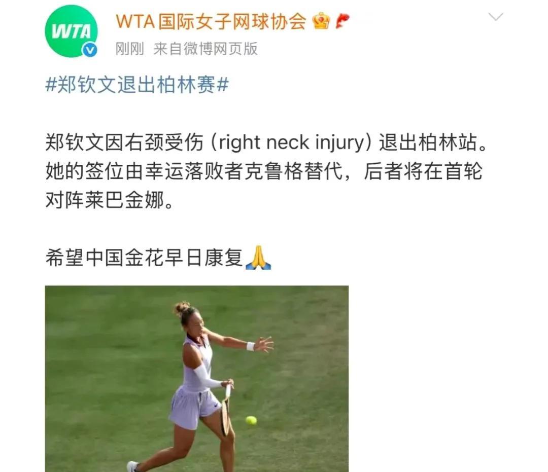 本来对郑钦文说，莱巴金娜也是座小山，这下暂时不用翻了！直接“空降”温布尔顿，希