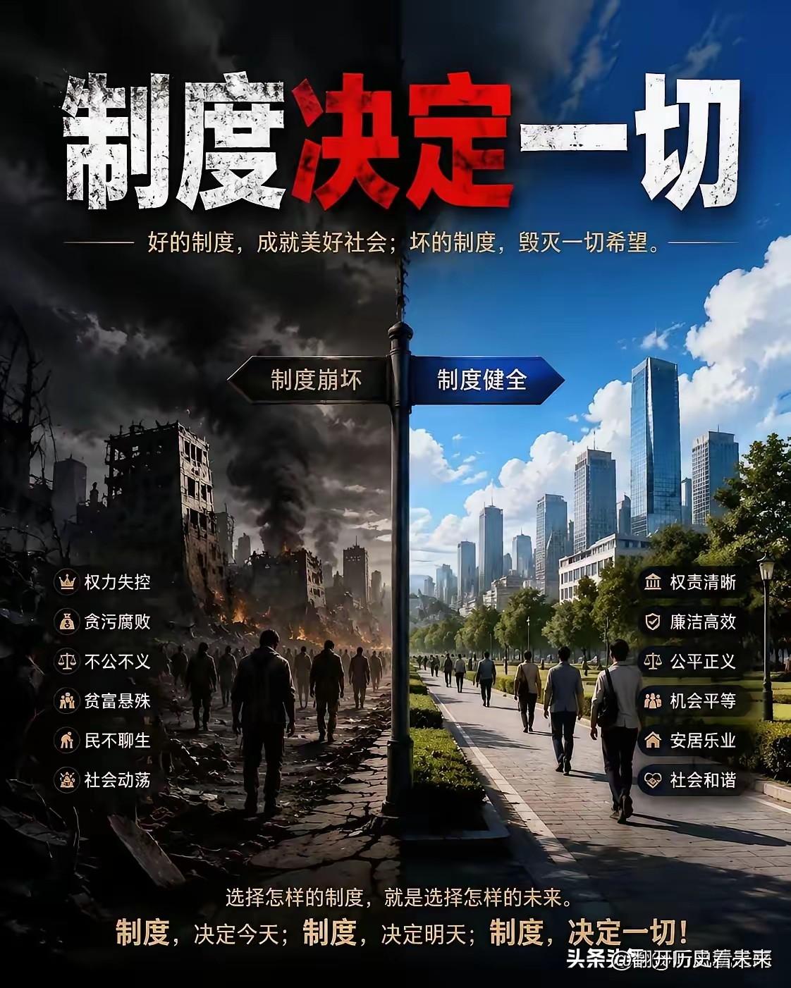 有网友发了这张图——制度决定一切！我本质上是认同这种看法的。例如:当年不