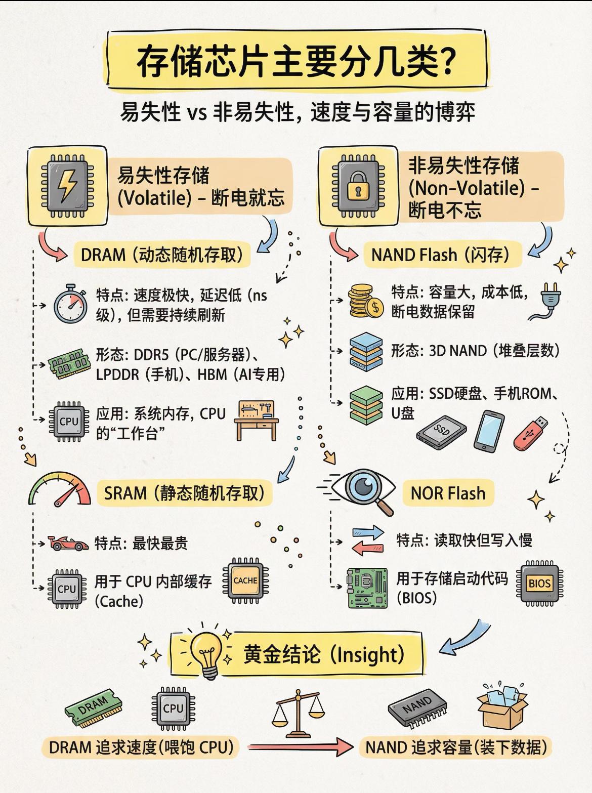 一张图看存储芯片分类