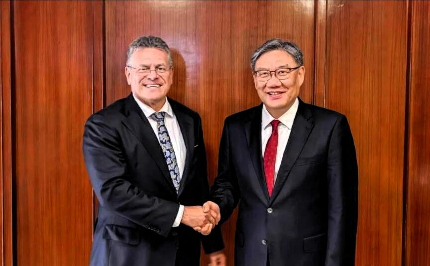 中国和欧盟谈妥了当地时间3月26日，在喀麦隆雅温得，我国商务部部长王文涛会