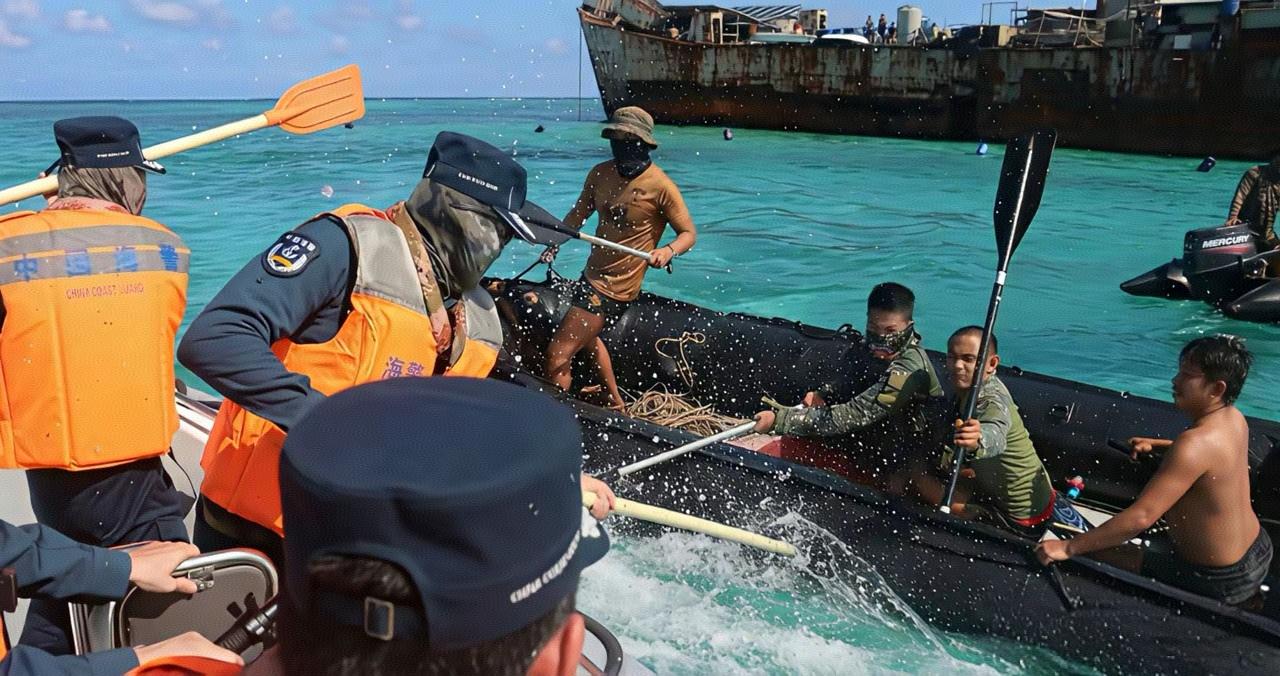 台外事部门竟然第一时间跳出来妄称“中国海警持棍棒打伤菲国海军人员，谴责中方使用武