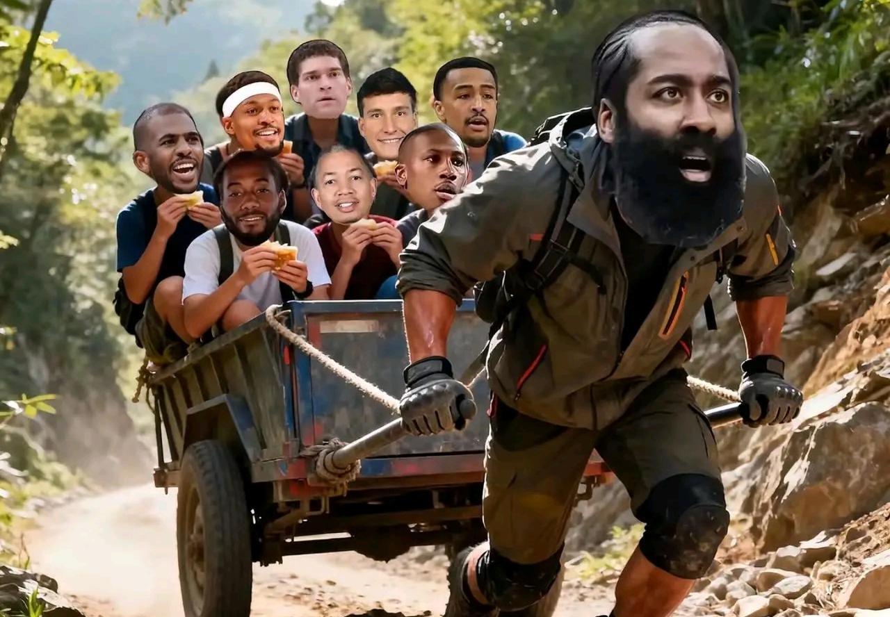 哈登又被防住了。但他接下来的动作，不是摆脱，不是传球，而是盯着地板，原地站了整