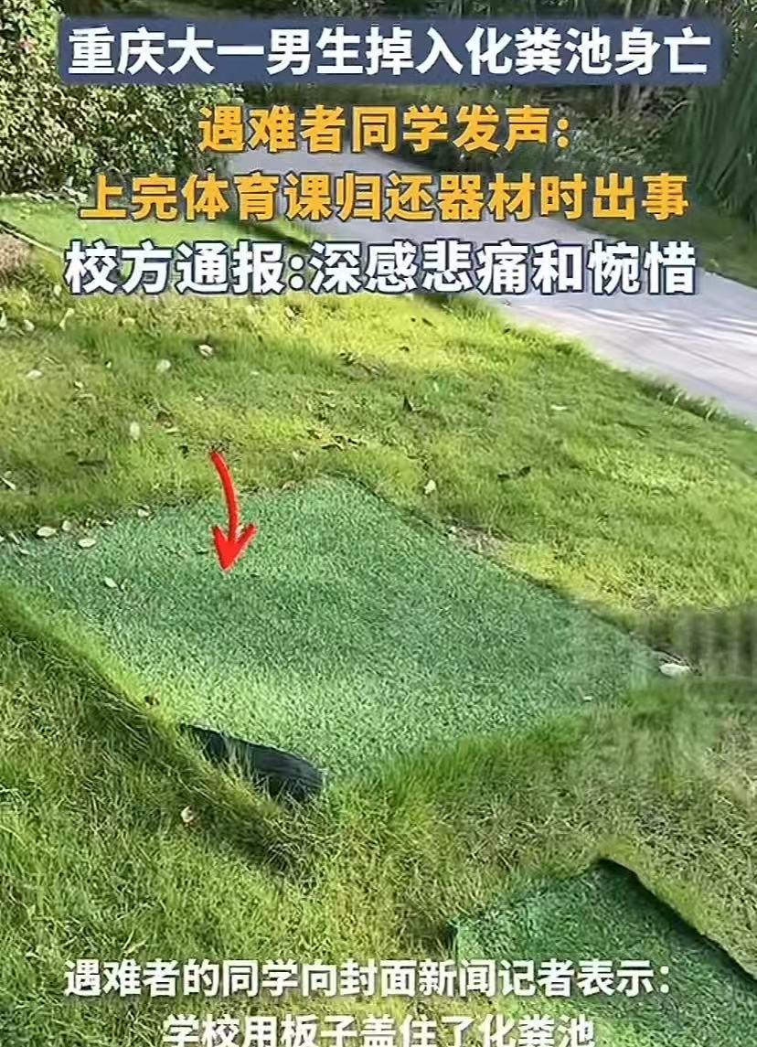 简直没法接受，大学生上完体育课，还个器材能跳进化粪池身亡。看看这个化粪池，上面太
