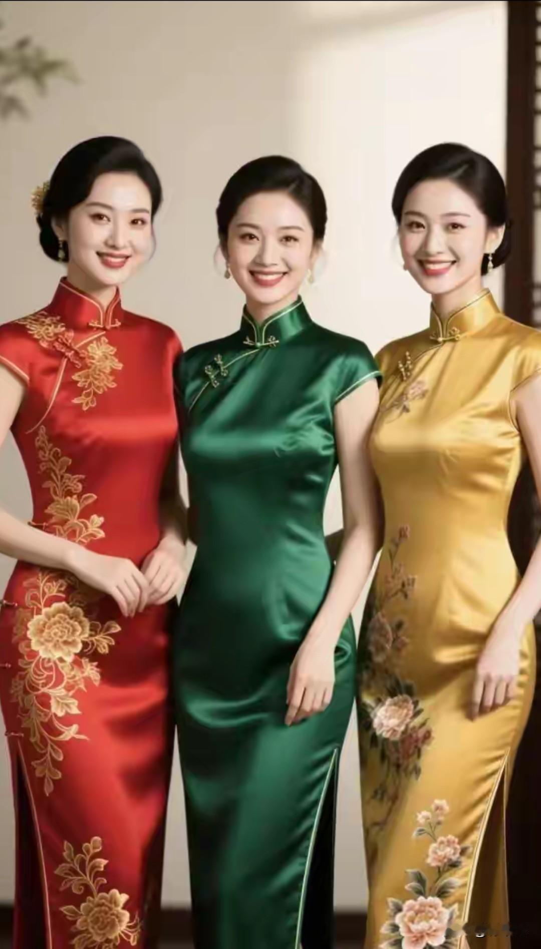 这几天高考，妈妈好像统一行动，统一服装都穿旗袍。目的就是为了孩子旗开得胜。红红