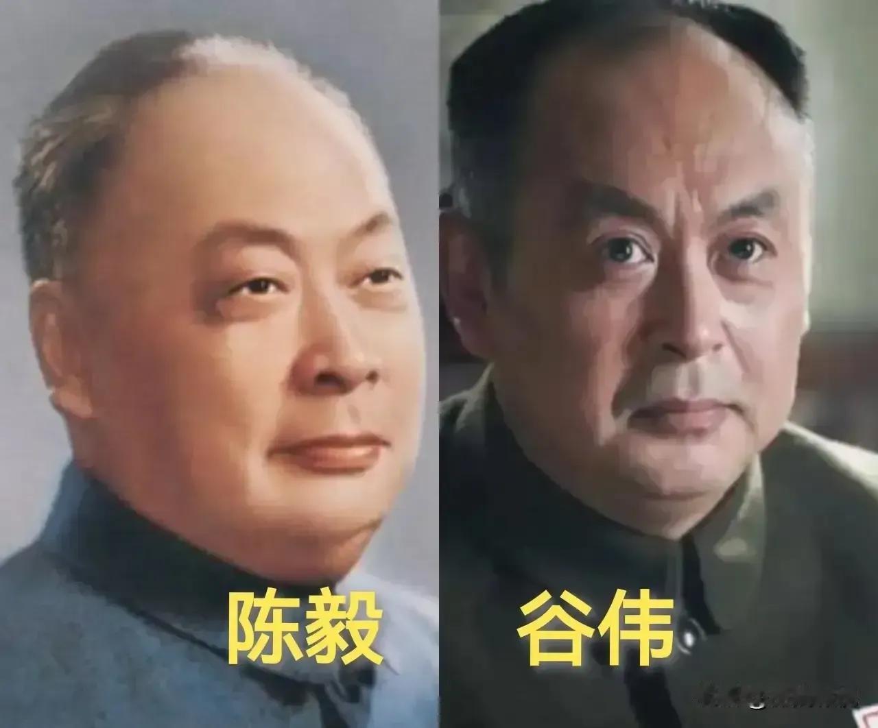 饰演陈毅的张嘉译。饰演陈毅的刘锡田。饰演陈毅的谷伟。众多演员演绎过陈毅元帅