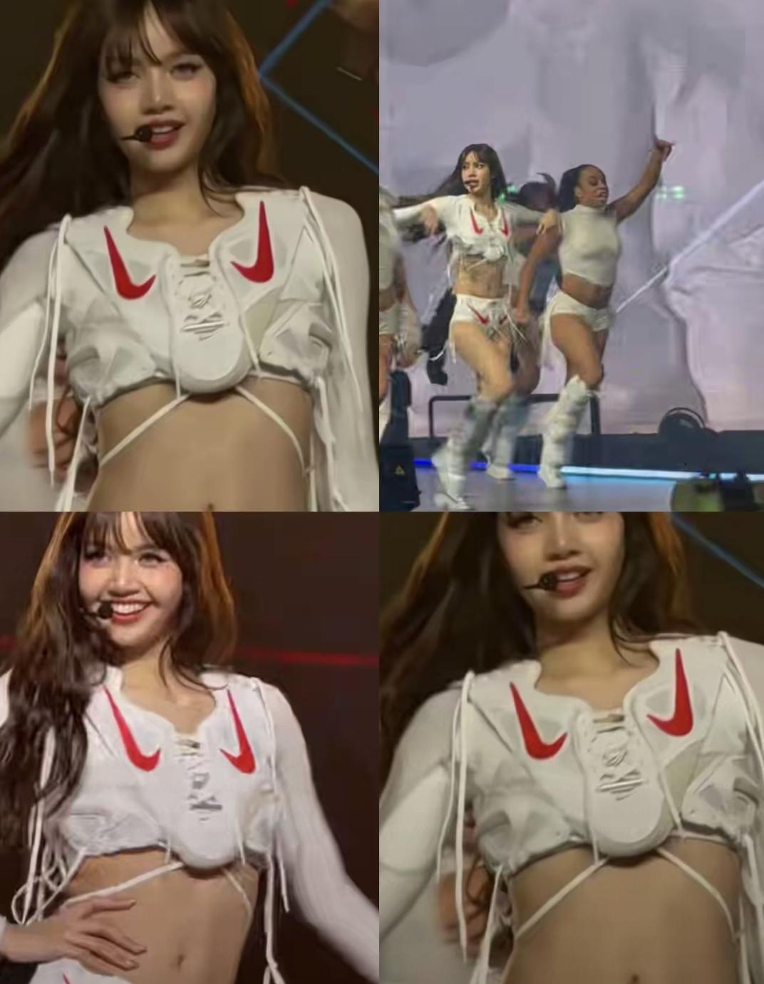 有人问:Lisa这样代言不尴尬吗？明明接的是鞋子的代言却偏偏把"鞋子"当上衣