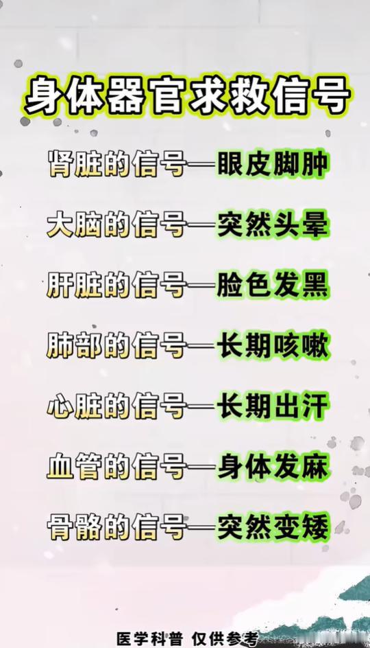 水肿头晕发黑发麻，对应不同脏腑健康提示