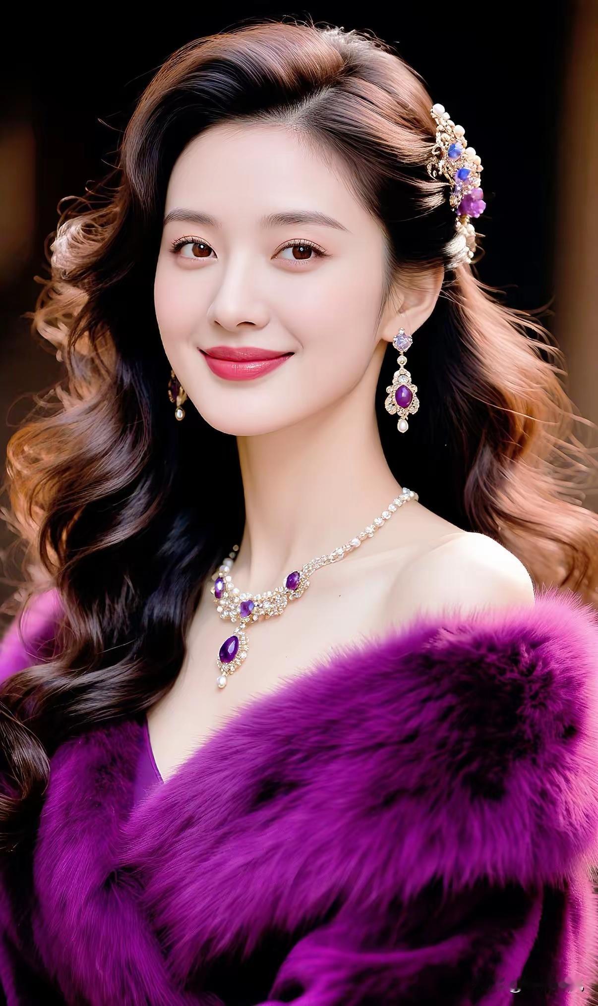 玫红色亮丽，微笑甜美