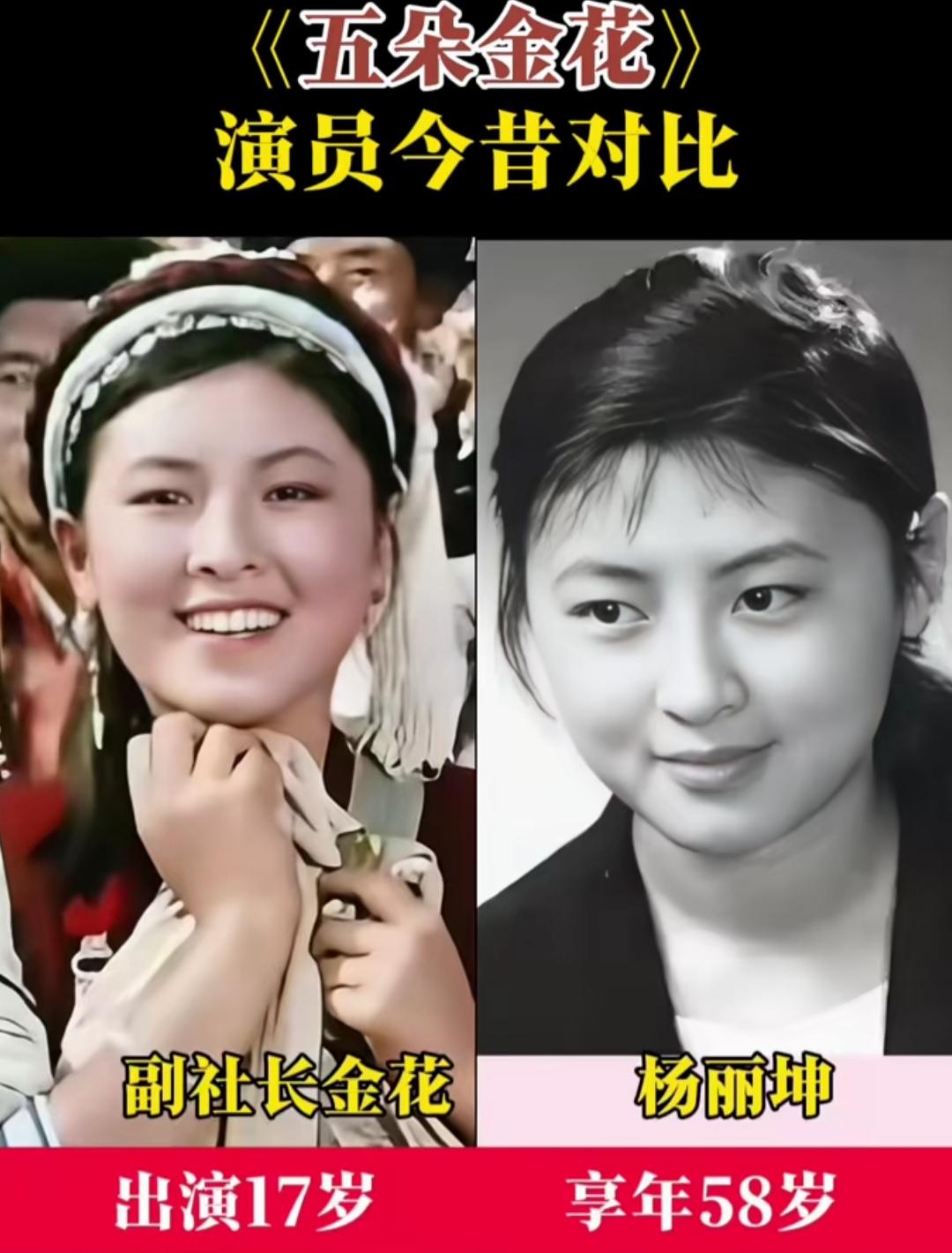 重温老影片《五朵金花》，翻看一众演员的今昔对照，不禁让人感慨岁月无情。当年五位金